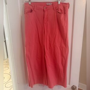 ChicSoul Coral Pink Wide-Leg Jeans – Size 18